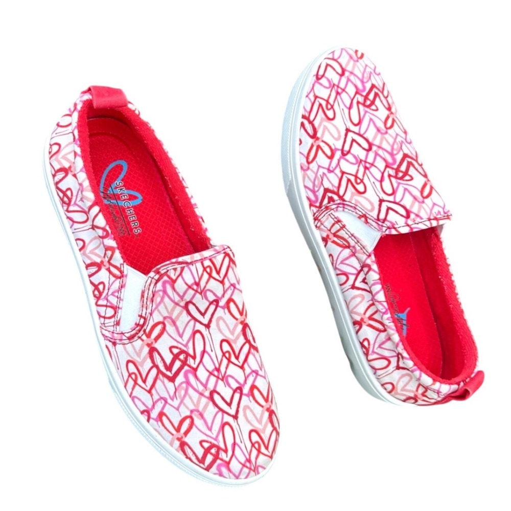 Skechers x JGoldcrown Poppy Drippin Love Women's Slip On Sneakers Size 8 Red